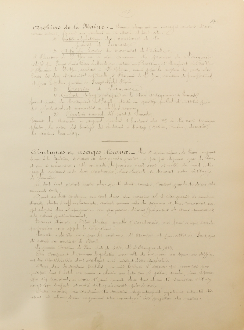 Manuscrit original de Martin Eugène Legrand, feuillet 17/36